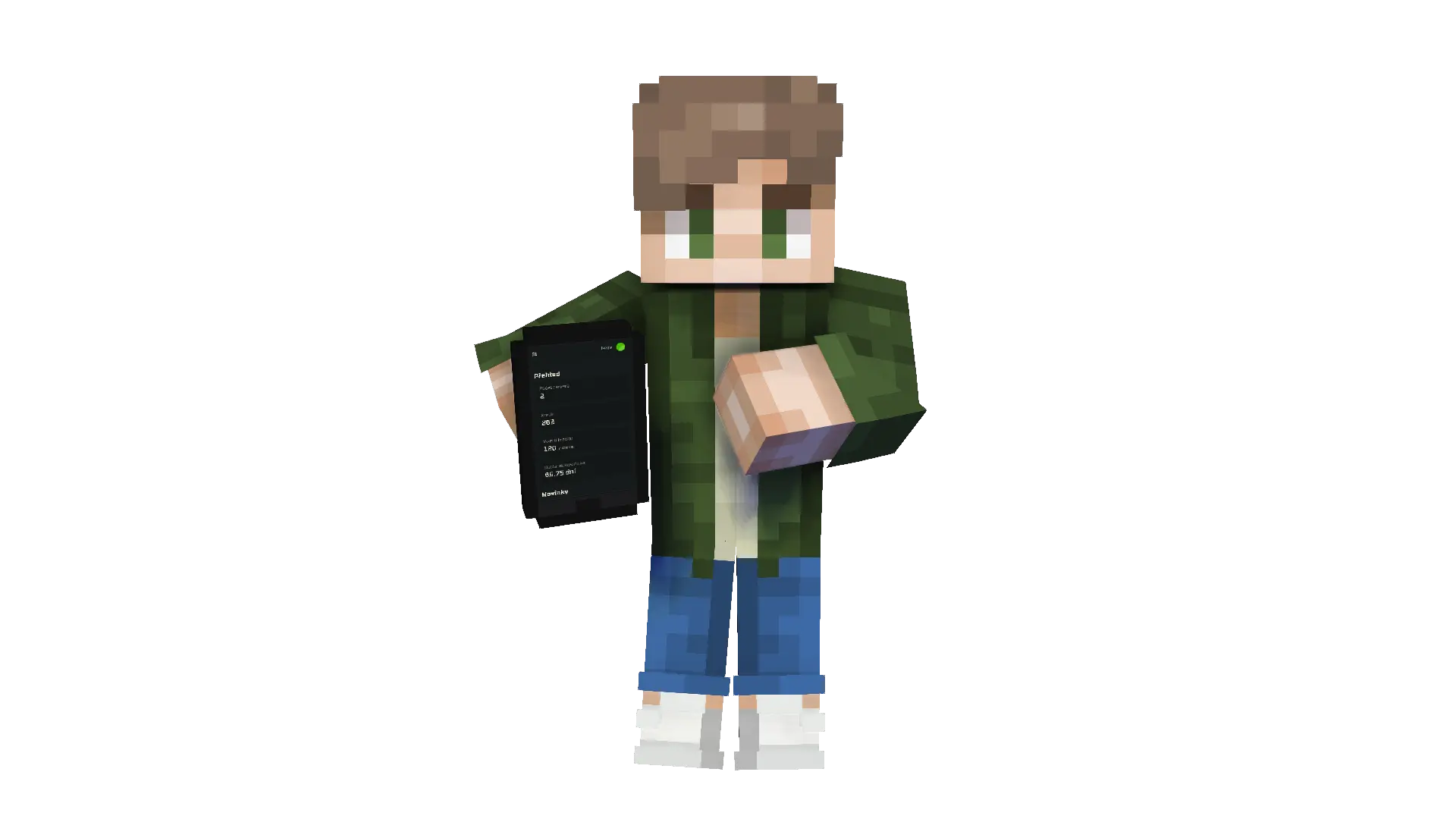 Minecraft panáček s tabletem – web hosting EnderHost